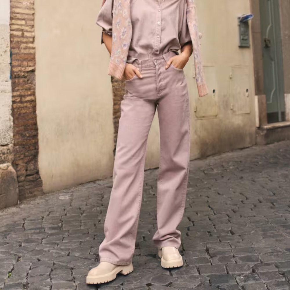 Mango High waist straight jeans